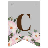 おめでとう水彩ピンクローゼズバレリーナ バンティングフラッグ (第1の旗)