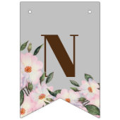 おめでとう水彩ピンクローゼズバレリーナ バンティングフラッグ (第3の旗)