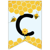 おめでとう水色でこぼこミツバチ赤ちゃんシャワー バンティングフラッグ (第1の旗)