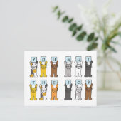 おめでとう漫画の猫 ポストカード (スタンド正面)