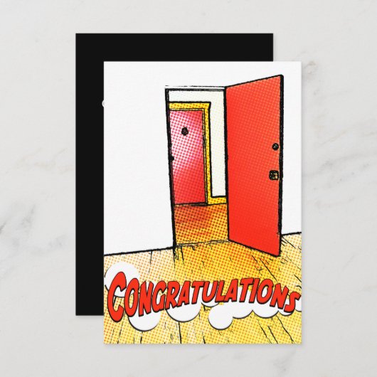 おめでとう漫画ドア 招待状 (正面/裏面)