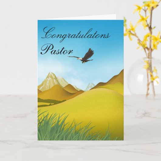 おめでとう牧師 カード (黄色い花)