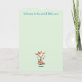 おめでとう男の赤ちゃんかわいいキリン青 カード (裏面)