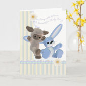 おめでとう男の赤ちゃんカード、新生児 カード (黄色い花)