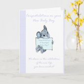 おめでとう男の赤ちゃんカード、新生児 カード (黄色い花)