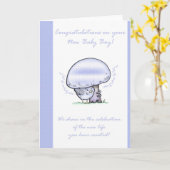 おめでとう男の赤ちゃんカード，新生児 カード (黄色い花)