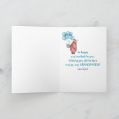 おめでとう男の赤ちゃんファンテディベアバルーンカー カード (内部)