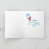 おめでとう男の赤ちゃんファンテディベアバルーン カード (内部)