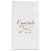 おめでとう白書金ゴールド授業エレガント年 スモールペーパーバッグ (裏面)