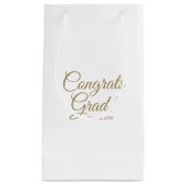 おめでとう白書金ゴールド授業エレガント年 スモールペーパーバッグ (正面)