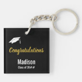 おめでとう白黒と金ゴールド卒業 キーホルダー (裏面)