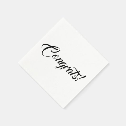 おめでとう白黒カスタムスクリプエレガントト スタンダードカクテルナプキン (角)