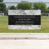 おめでとう白黒クリスタル卒業バナー 横断幕 (インサイチュ)