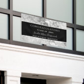 おめでとう白黒クリスタル卒業バナー 横断幕 (ビルの外側)