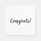 おめでとう白黒スカスタムクリプトのミニマル スタンダードカクテルナプキン (正面)