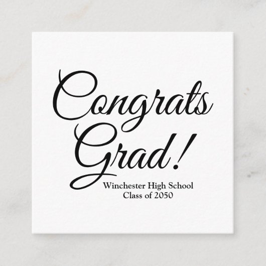 おめでとう白黒学年カスタム学年 エンクロージャーカード (正面)