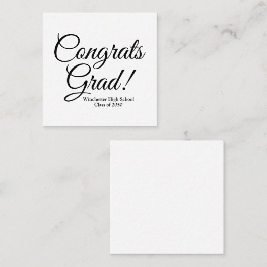 おめでとう白黒学年カスタム学年 エンクロージャーカード (正面/裏面)