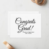 おめでとう白黒学年カスタム学年 ノートカード (正面/裏面インサイチュ)