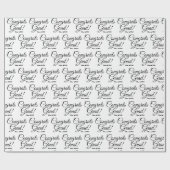 おめでとう白黒文字カスタム学年 ラッピングペーパー (フラット)