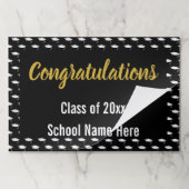 おめでとう白黒金ゴールド卒業パーティー ペーパーパッド (折り畳み)