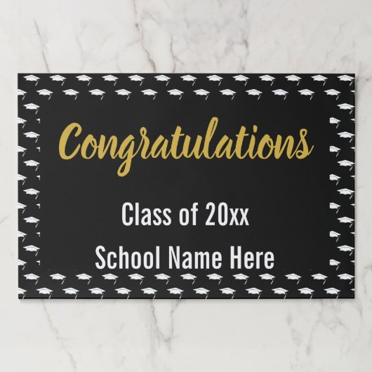 おめでとう白黒金ゴールド卒業パーティー ペーパーパッド (正面)