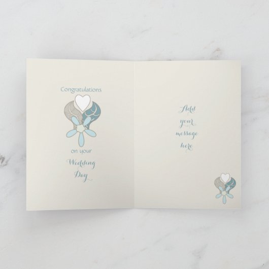 おめでとう粗末なシックな結婚式の日の挨拶 カード (内部)