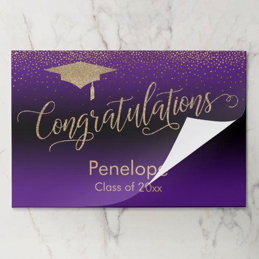 おめでとう紙吹雪卒業ランチョンマット ペーパーパッド (折り畳み)