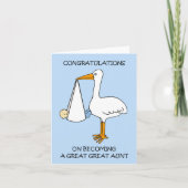 おめでとう素晴らしおばさん素晴らしへ男の赤ちゃん カード (正面)