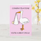 おめでとう素晴らし伯父へ女の子 カード (黄色い花)