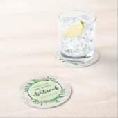 おめでとう素朴ウッド&ユーカリプトゥス植物学 ラウンドペーパーコースター (インサイチュ)