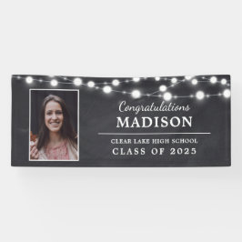 おめでとう素朴チョークストリングライトグラッドフォト 横断幕