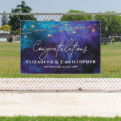 おめでとう素朴ティーライトスターズ婚約 横断幕 (インサイチュ)