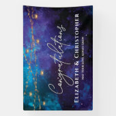 おめでとう素朴ティーライトスターズ婚約 横断幕 (縦)