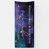 おめでとう素朴ティーライトスターズ婚約 横断幕 (縦)