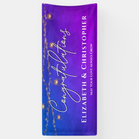 おめでとう素朴ティーライト婚約パーティ 横断幕 (縦)