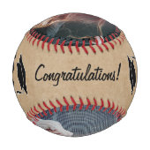 おめでとう素朴卒業キャップ2写真 野球ボール (裏面)
