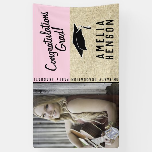 おめでとう素朴卒業パーティーの写真 横断幕 (縦)