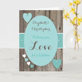 おめでとう素朴結婚記念日ターコイズ カード (黄色い花)