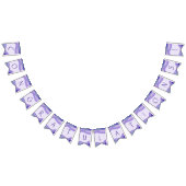 おめでとう紫ラベンダー幾何学模様 バンティングフラッグ (全)