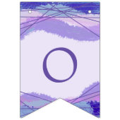 おめでとう紫ラベンダー幾何学模様 バンティングフラッグ (第2の旗)