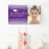 おめでとう紫金ゴールド写真卒業 横断幕 (インサイチュ)