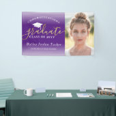 おめでとう紫金ゴールド写真卒業 横断幕 (トレードショー)