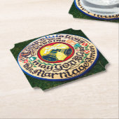 おめでとう結婚おめでとうございます。有機緑 ペーパーコースター (アングル)