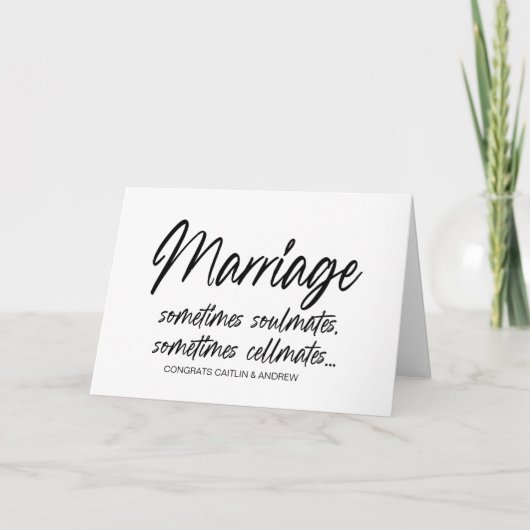 おめでとう結婚のたった今結婚しました新郎新婦 カード (正面)