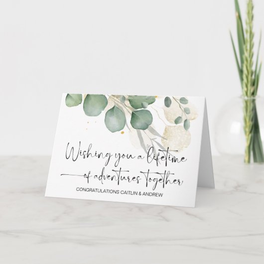 おめでとう結婚のたった今結婚しました新郎新婦 カード (正面)