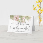 おめでとう結婚のたった今結婚しました新郎新婦 カード (黄色い花)