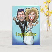 おめでとう結婚の人形 カード (黄色い花)