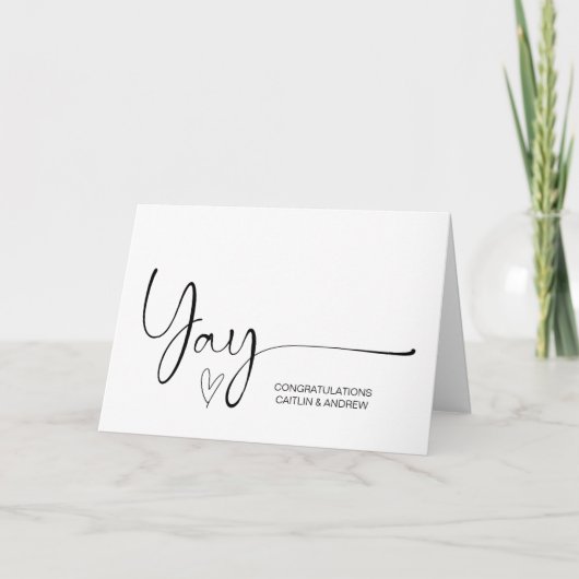 おめでとう結婚の婚約イェイ新生児カ カード (正面)