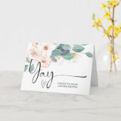 おめでとう結婚の婚約イェイ新生児 カード (黄色い花)