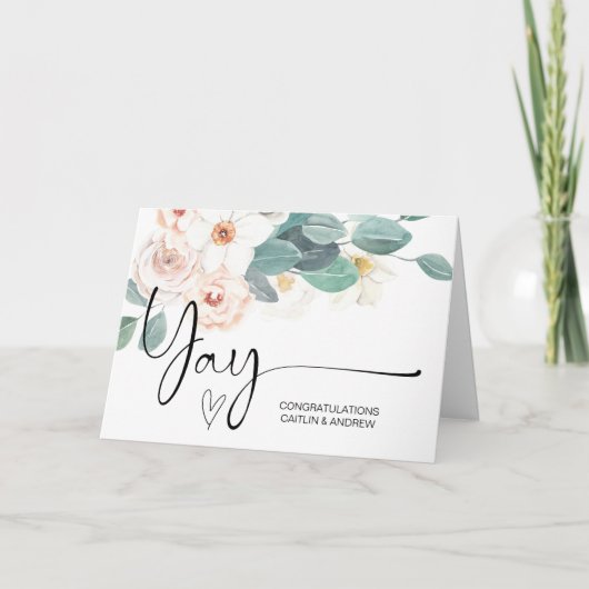 おめでとう結婚の婚約イェイ新生児 カード (正面)